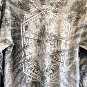 Emerald Isle North Carolina Grey Tie Die Long Sleeve Souvenir T-Shirt Size L